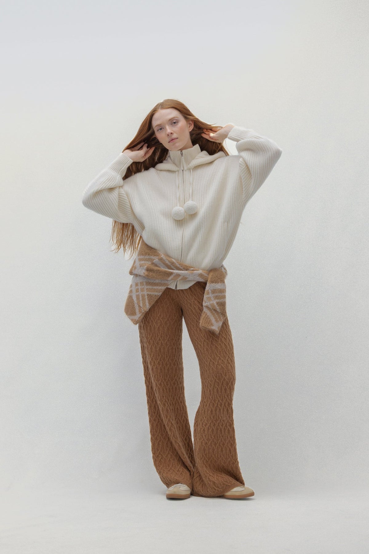 LUXE PUFF ZIP UP CARDIGAN