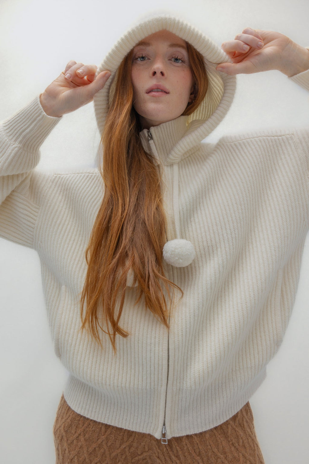LUXE PUFF ZIP UP CARDIGAN