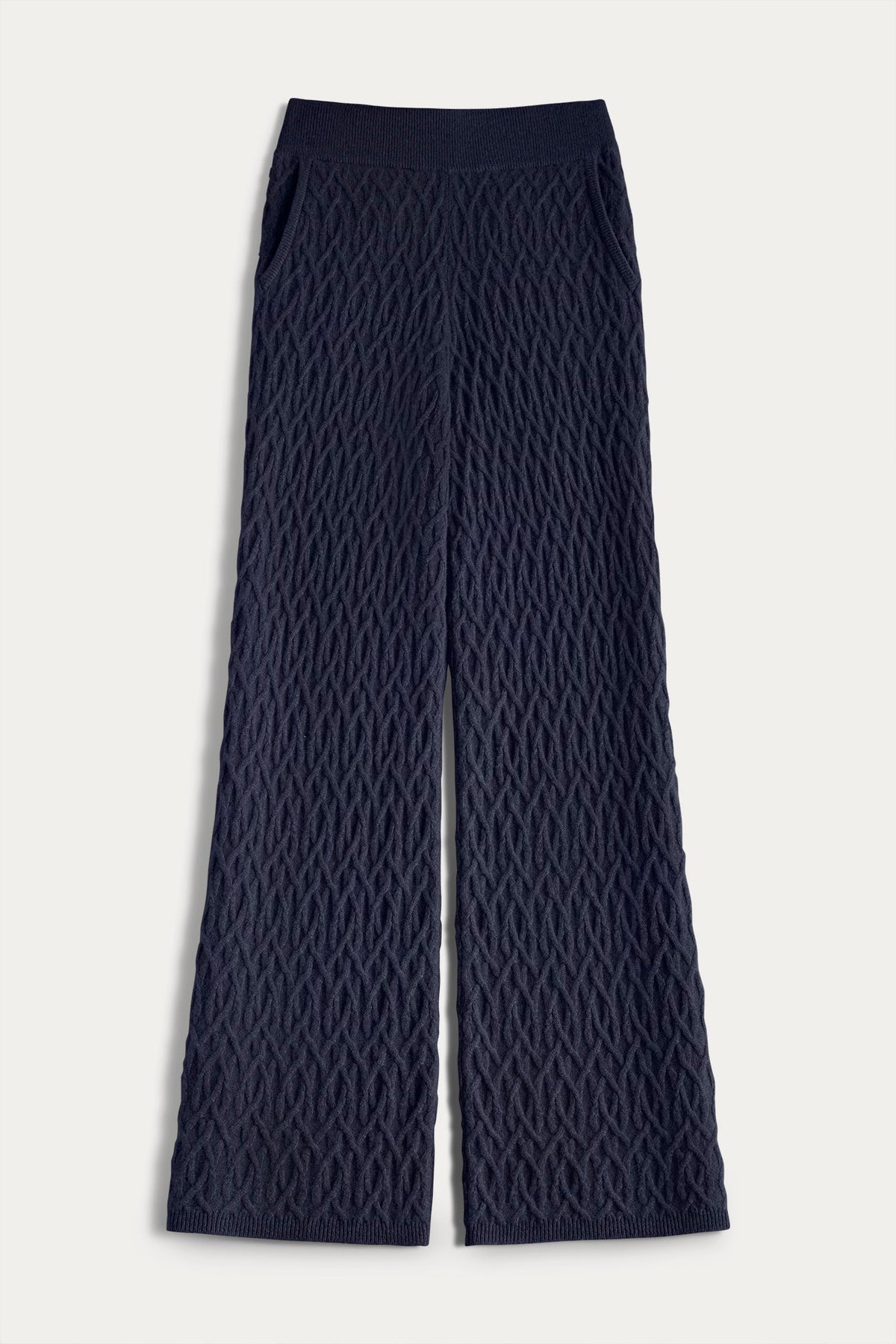 CABLE KNIT WIDE-LEG PANT