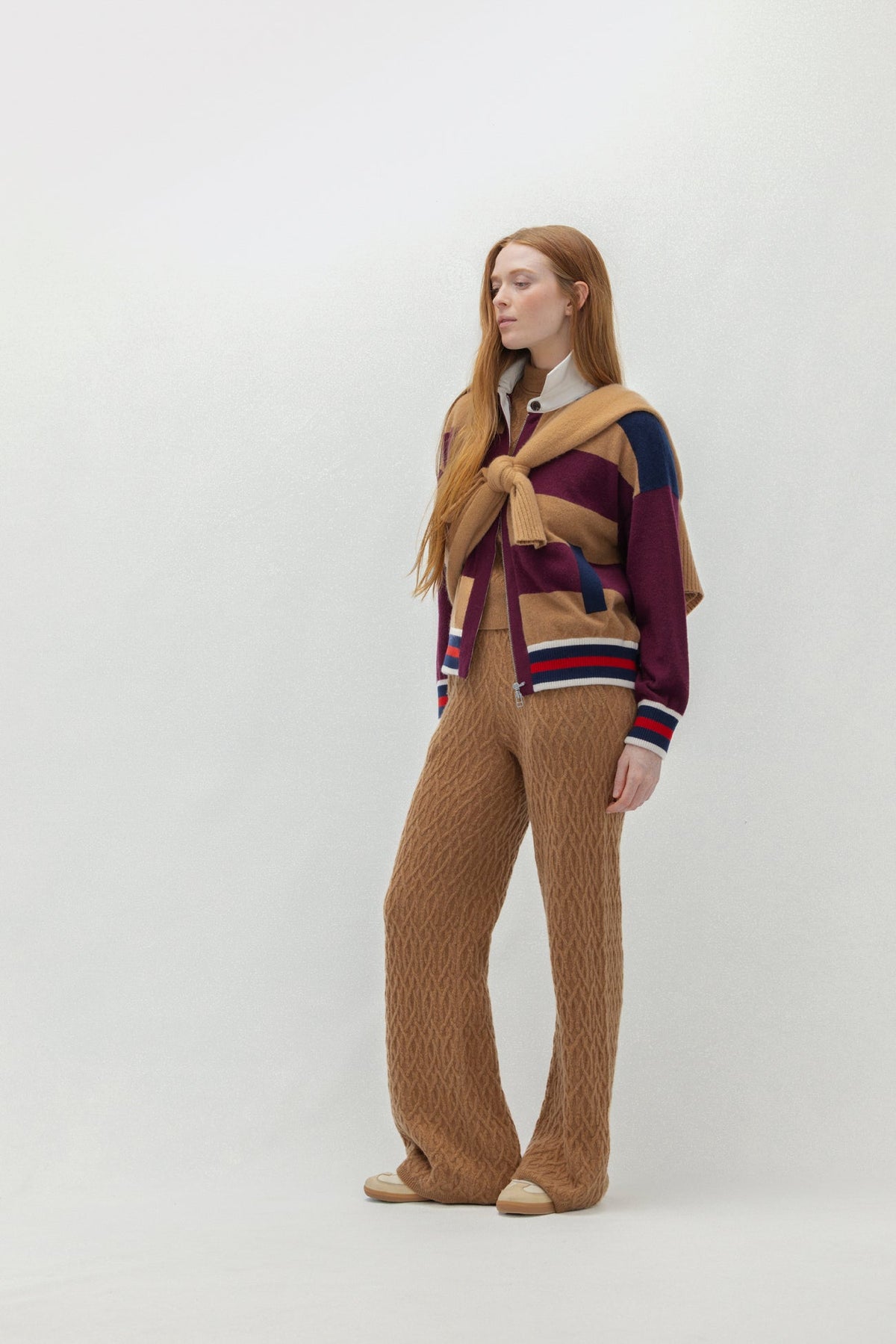 CABLE KNIT WIDE-LEG PANT
