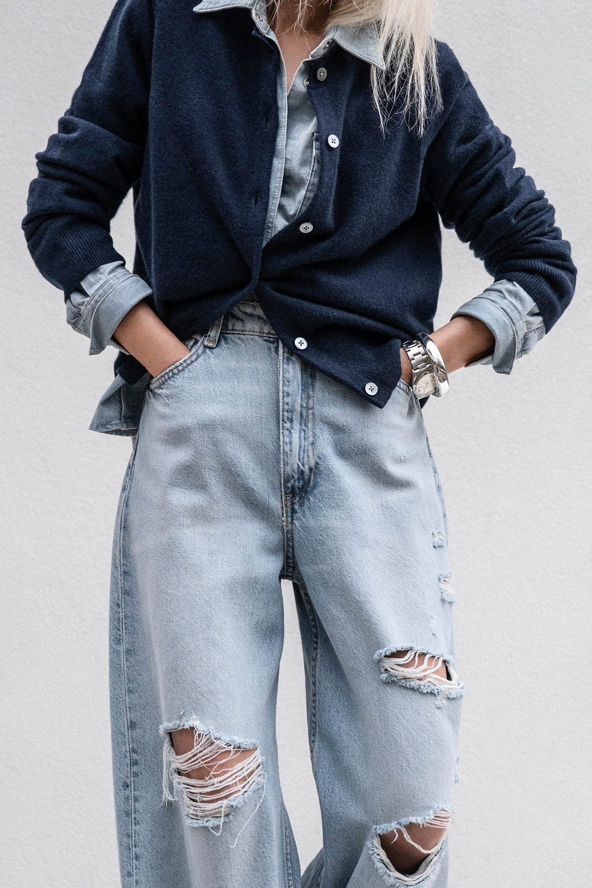 JAYLA BUTTON-UP CASHMERE CARDIGAN