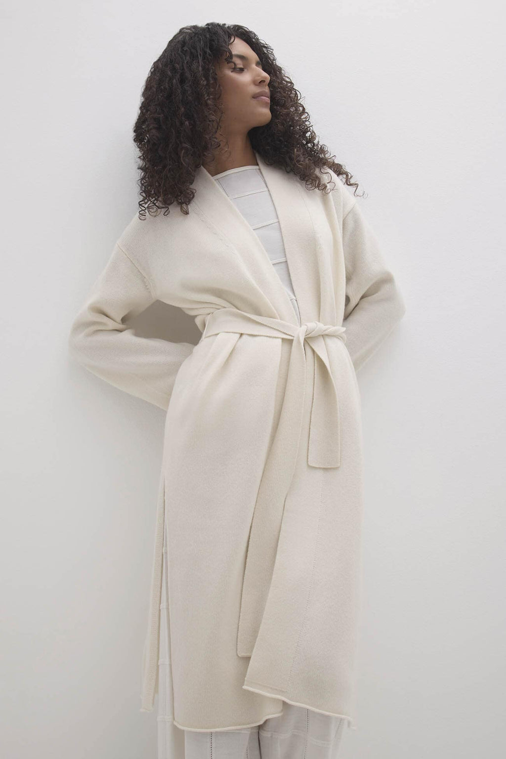 RIVIERA TIE-FRONT CASHMERE CARDIGAN