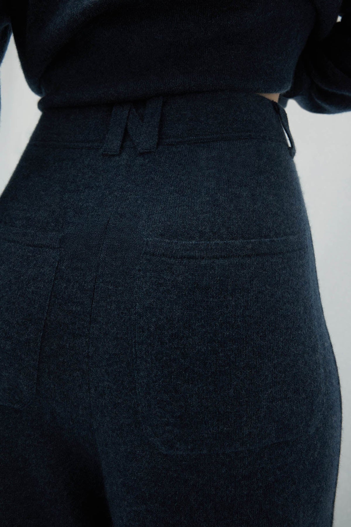 NAPLES DENIM CASHMERE WIDE LEG PANTS