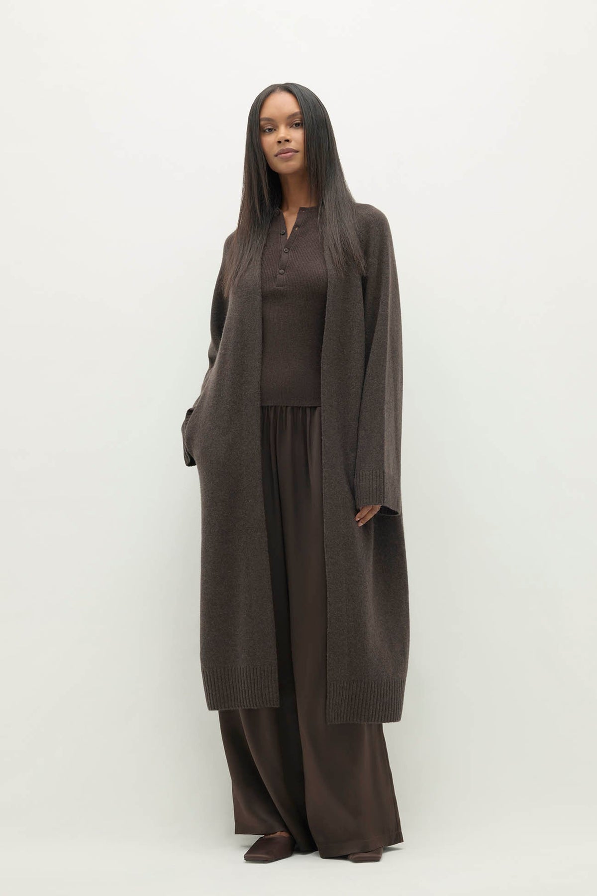 MAKENA LONGLINE CASHMERE CARDIGAN