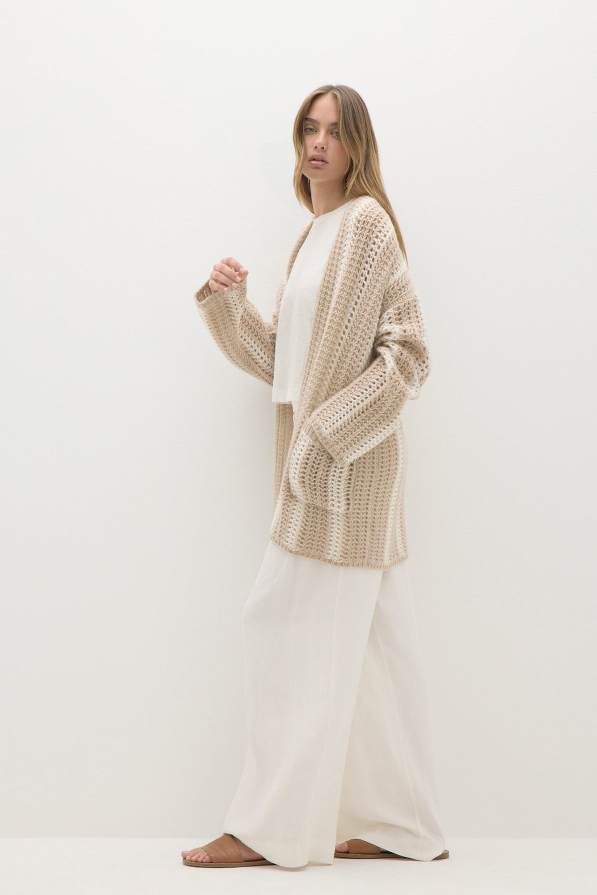 DEJA STRIPED CASHMERE CARDIGAN