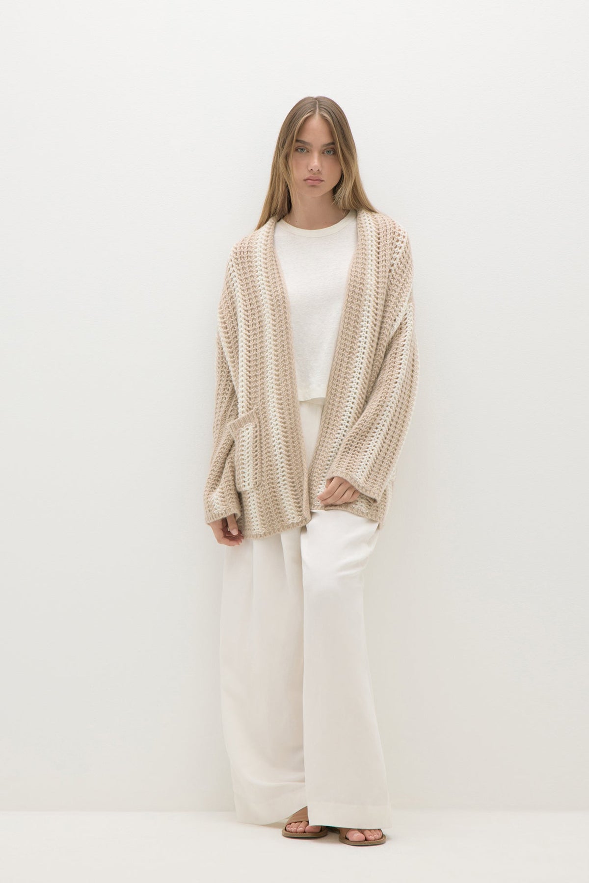 DEJA STRIPED CASHMERE CARDIGAN