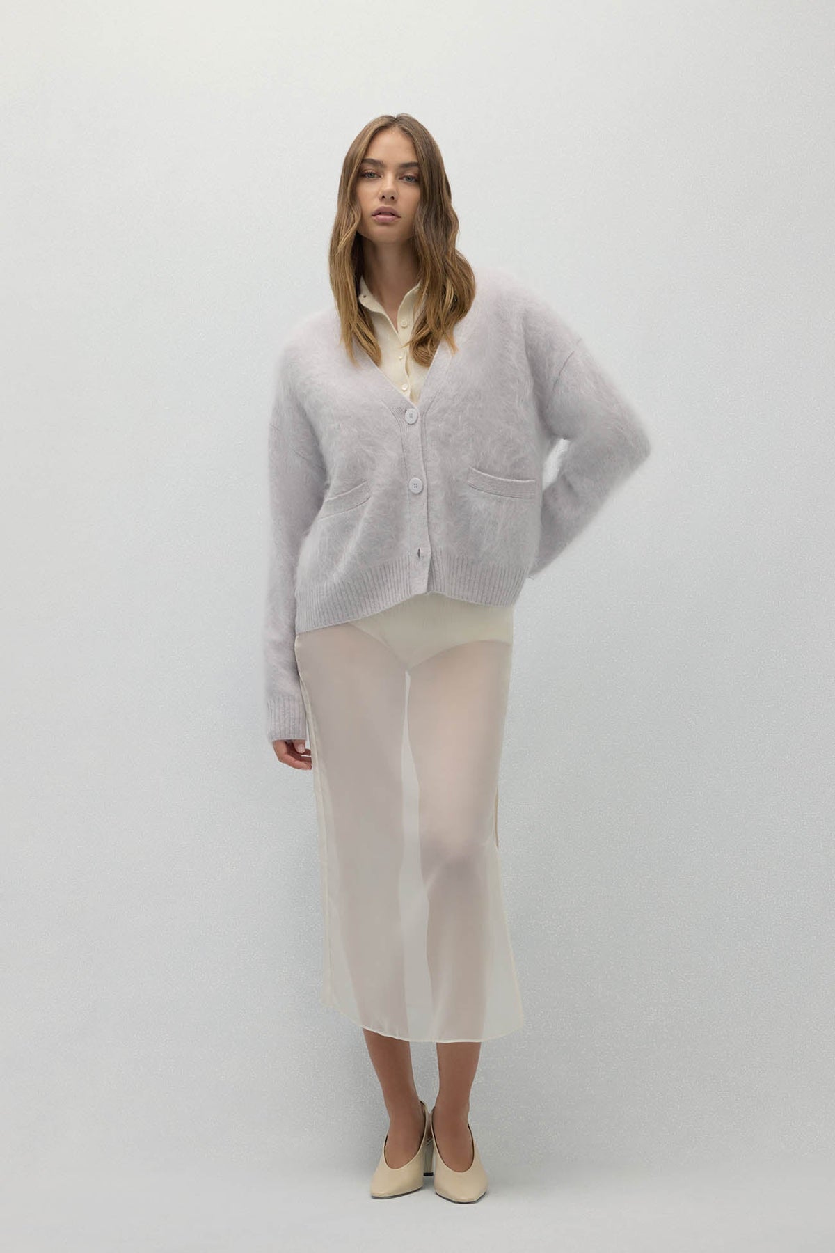 MICHAELA BRUSHED CASHMERE CARDIGAN