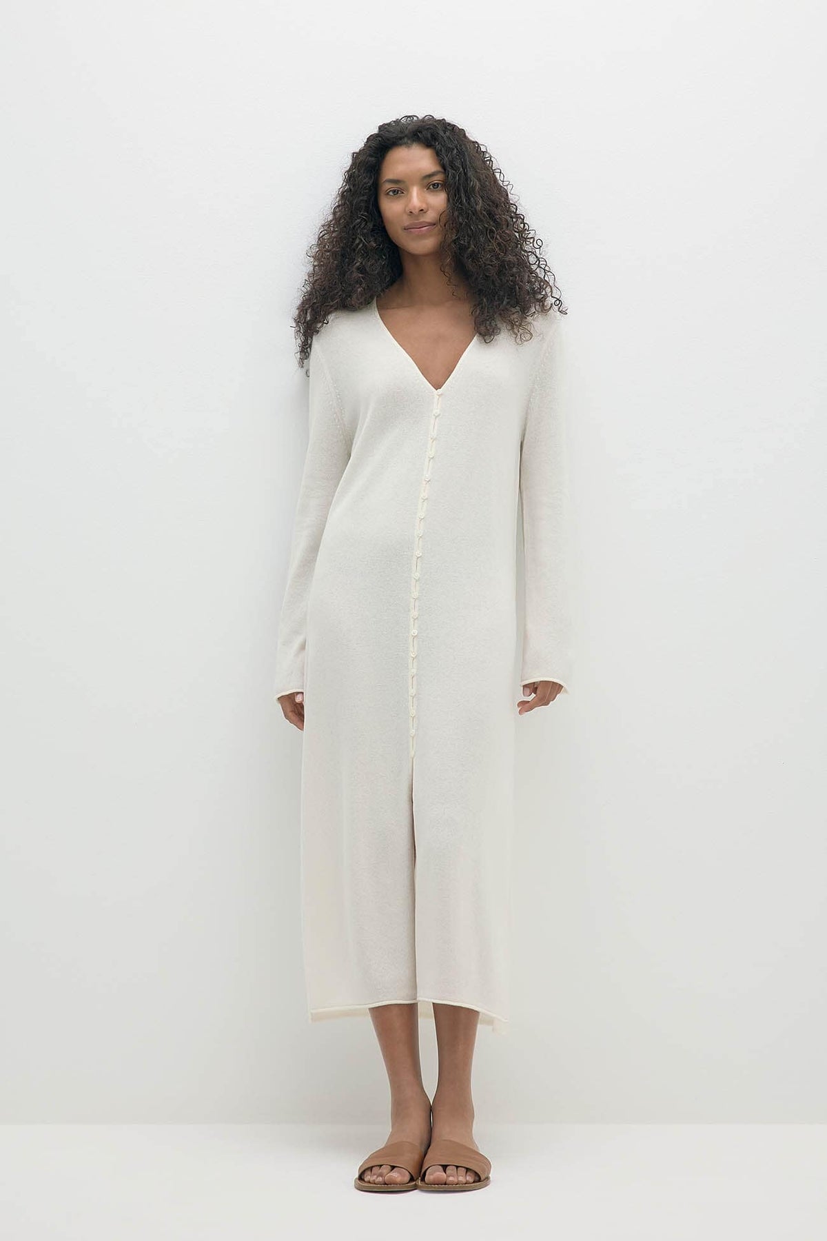 ELOISE BUTTON-FRONT CASHMERE KAFTAN