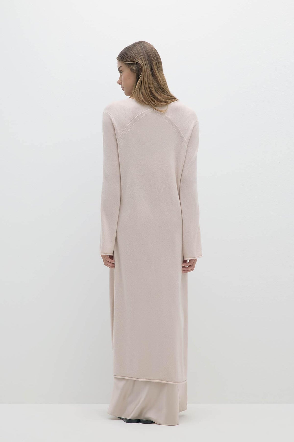 ELOISE BUTTON-FRONT CASHMERE KAFTAN