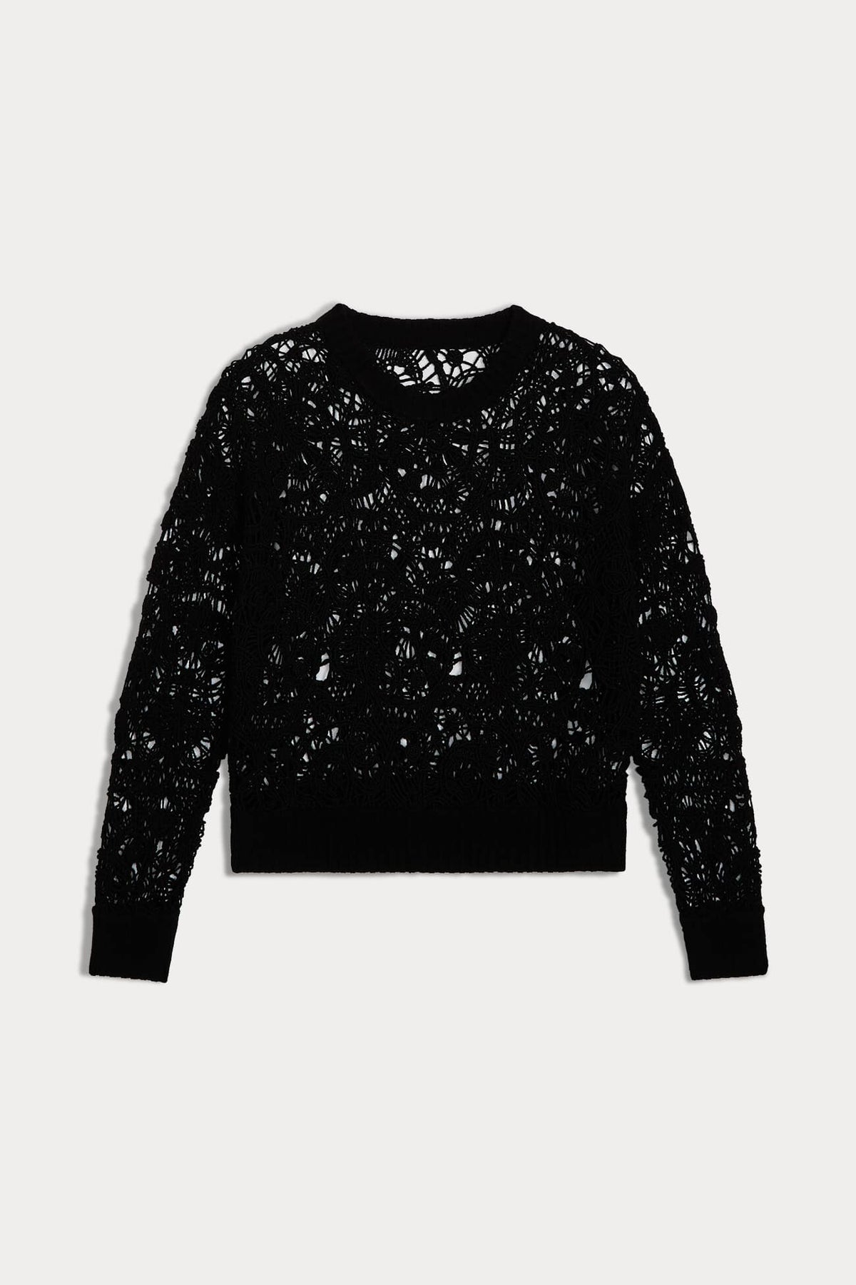 MONICA CROCHET CASHMERE BLEND CREWNECK