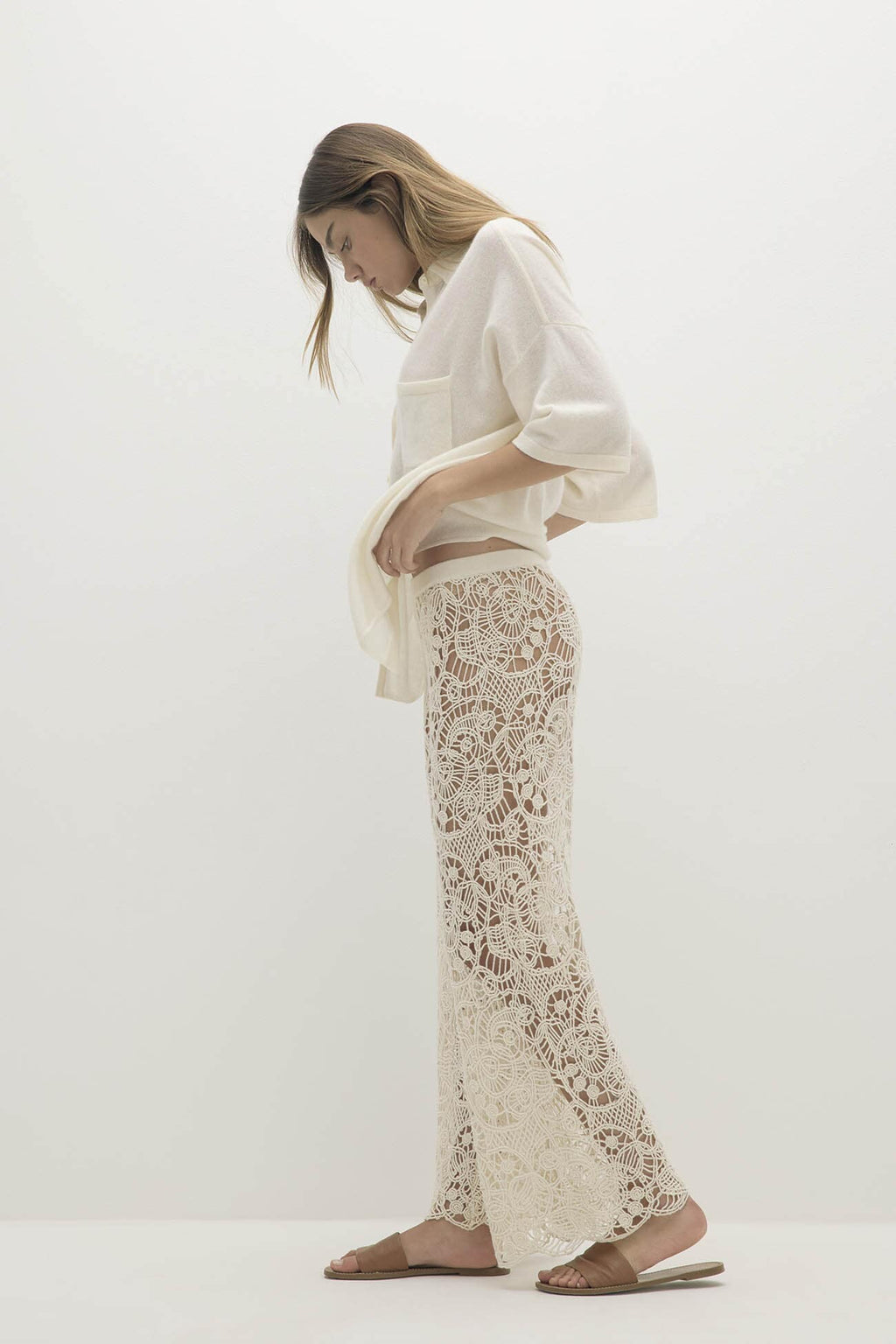 LORRAINE CROCHET CASHMERE BLEND PANT