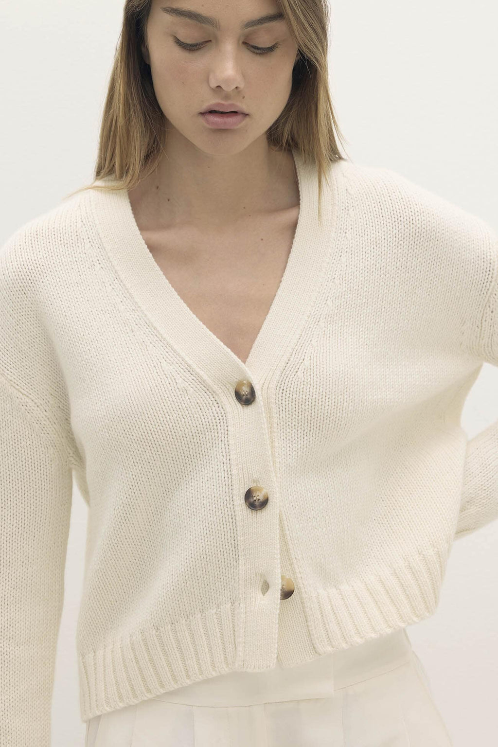 GENEVIEVE ORGANIC CASHMERE BLEND CARDIGAN