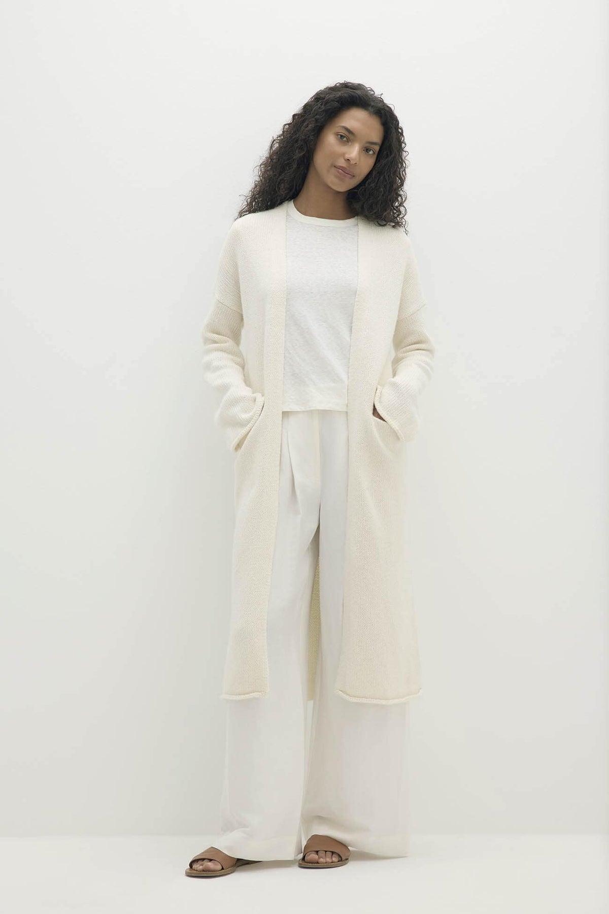 HARRIET LONGLINE ORGANIC CASHMERE BLEND CARDIGAN