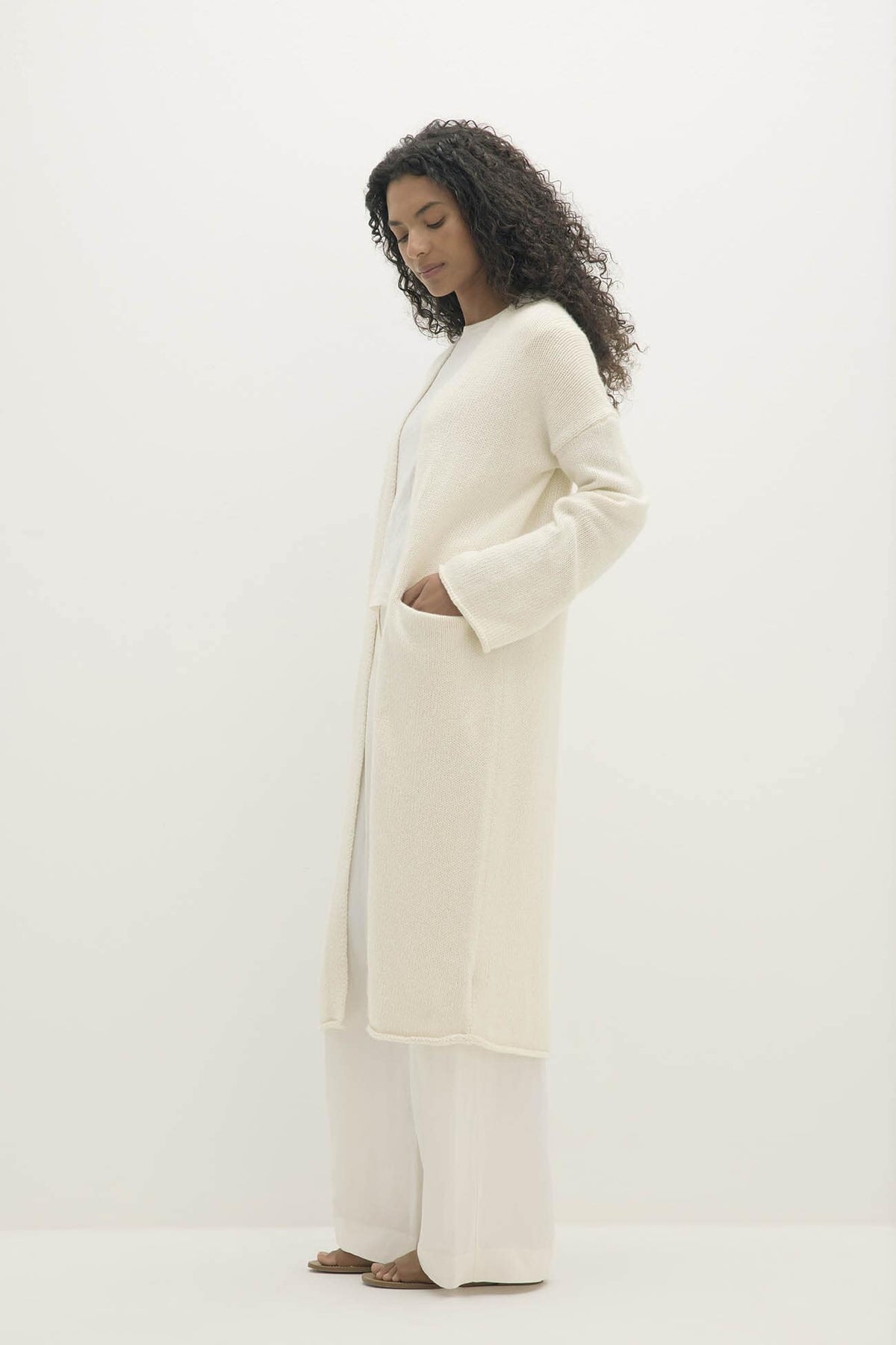 HARRIET LONGLINE ORGANIC CASHMERE BLEND CARDIGAN