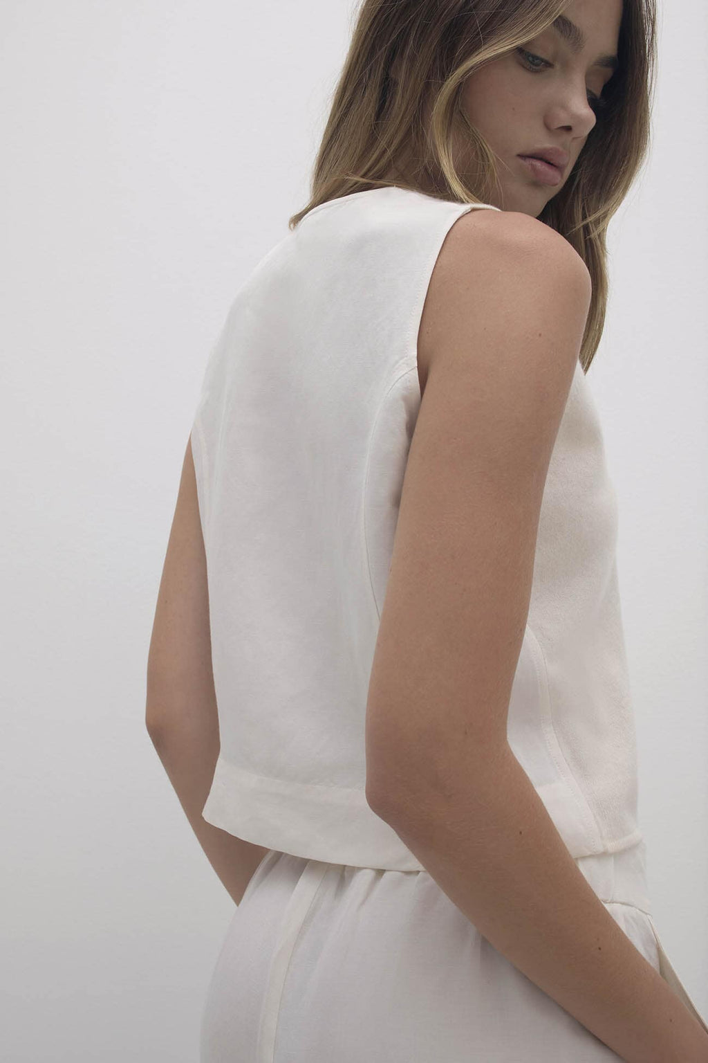 VERONICA CASHMERE BLEND BUTTON-UP VEST