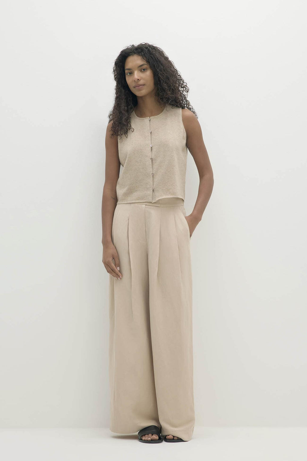 VERONICA CASHMERE BLEND BUTTON-UP VEST