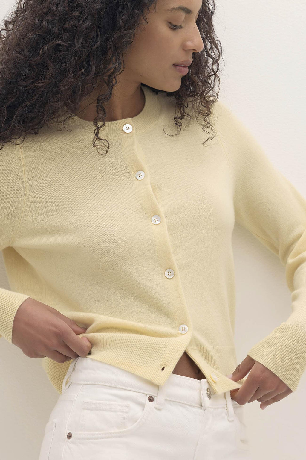 JAYLA BUTTON-UP CASHMERE CARDIGAN