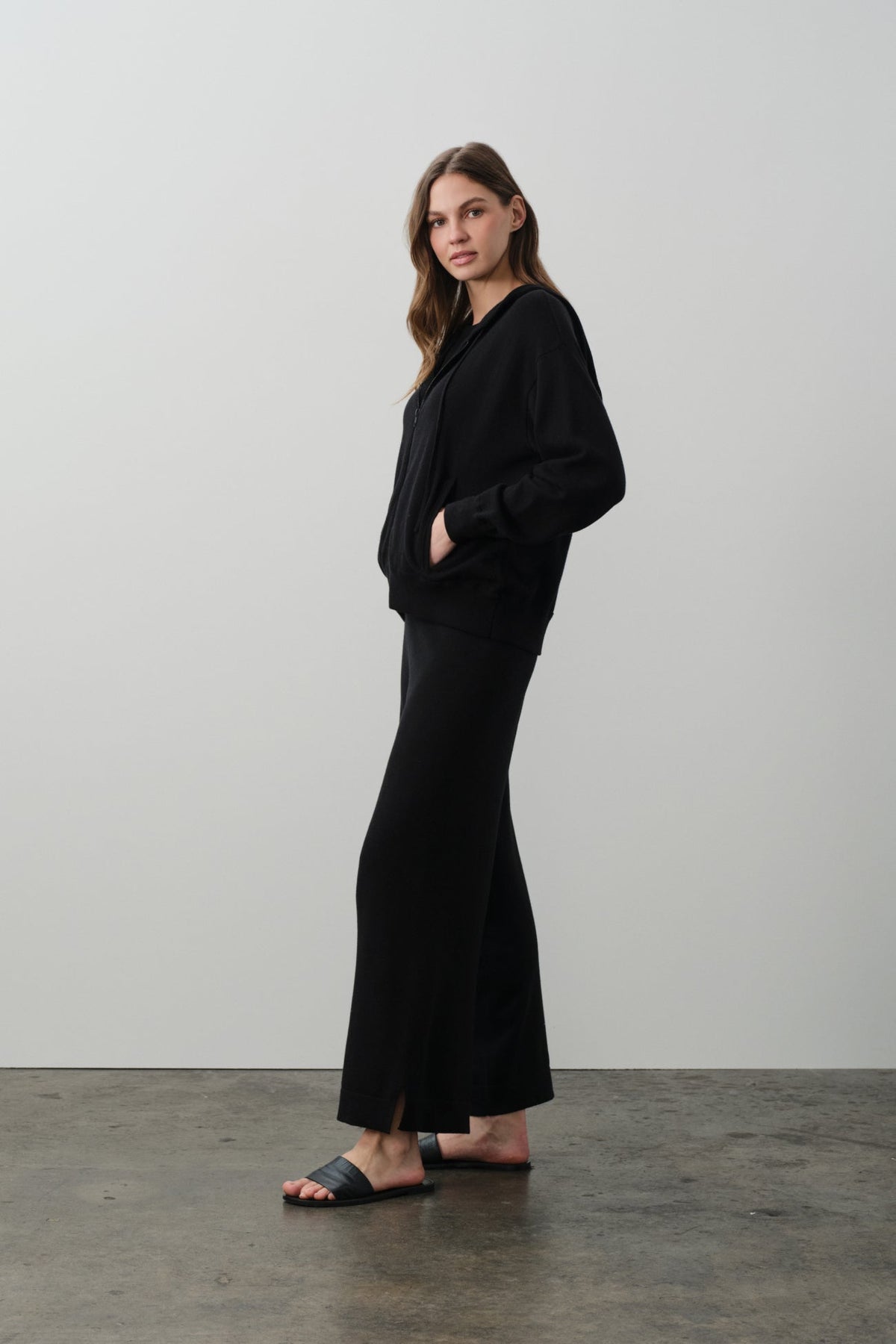 SERENA COTTON CASHMERE ZIP-UP HOODIE