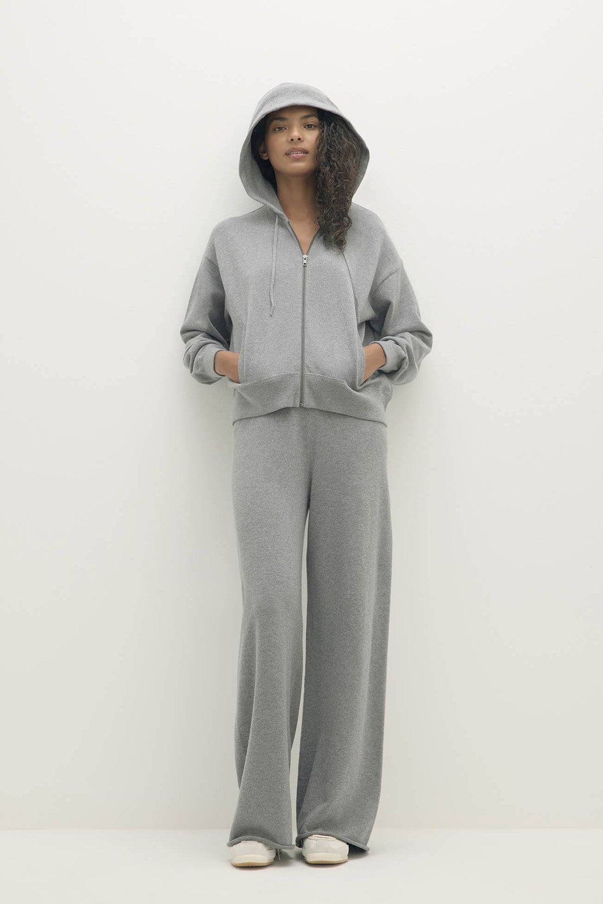 SERENA COTTON CASHMERE ZIP-UP HOODIE