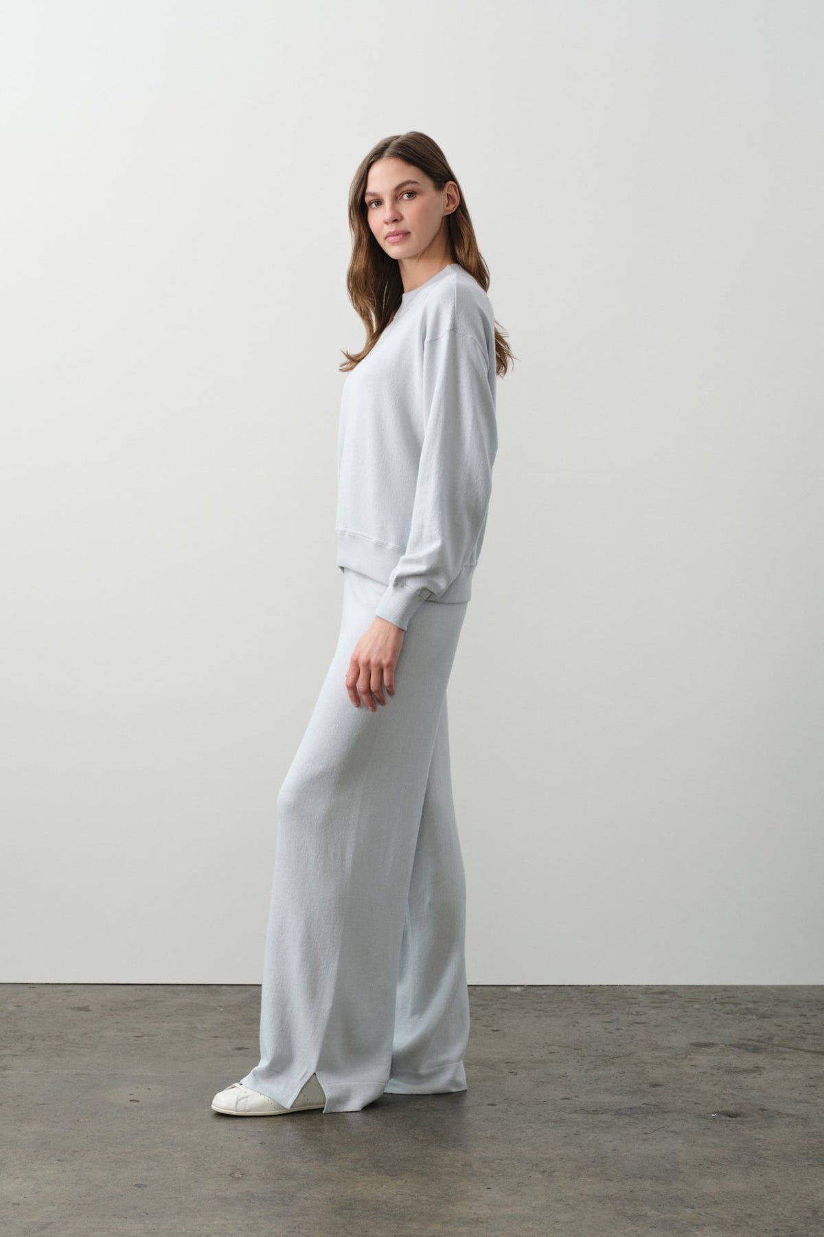 BIANKA COTTON CASHMERE CREWNECK PULLOVER