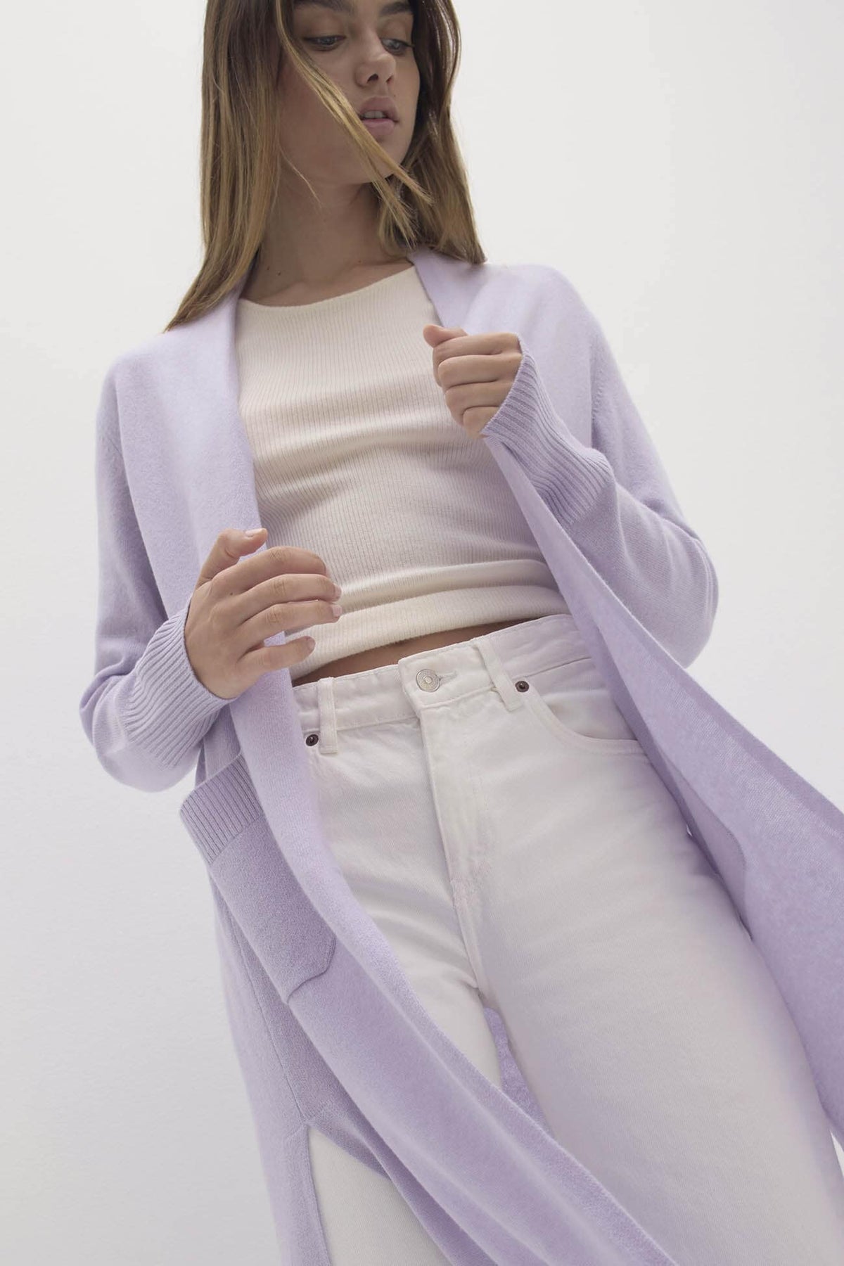 CARMELA LONGLINE CASHMERE CARDIGAN