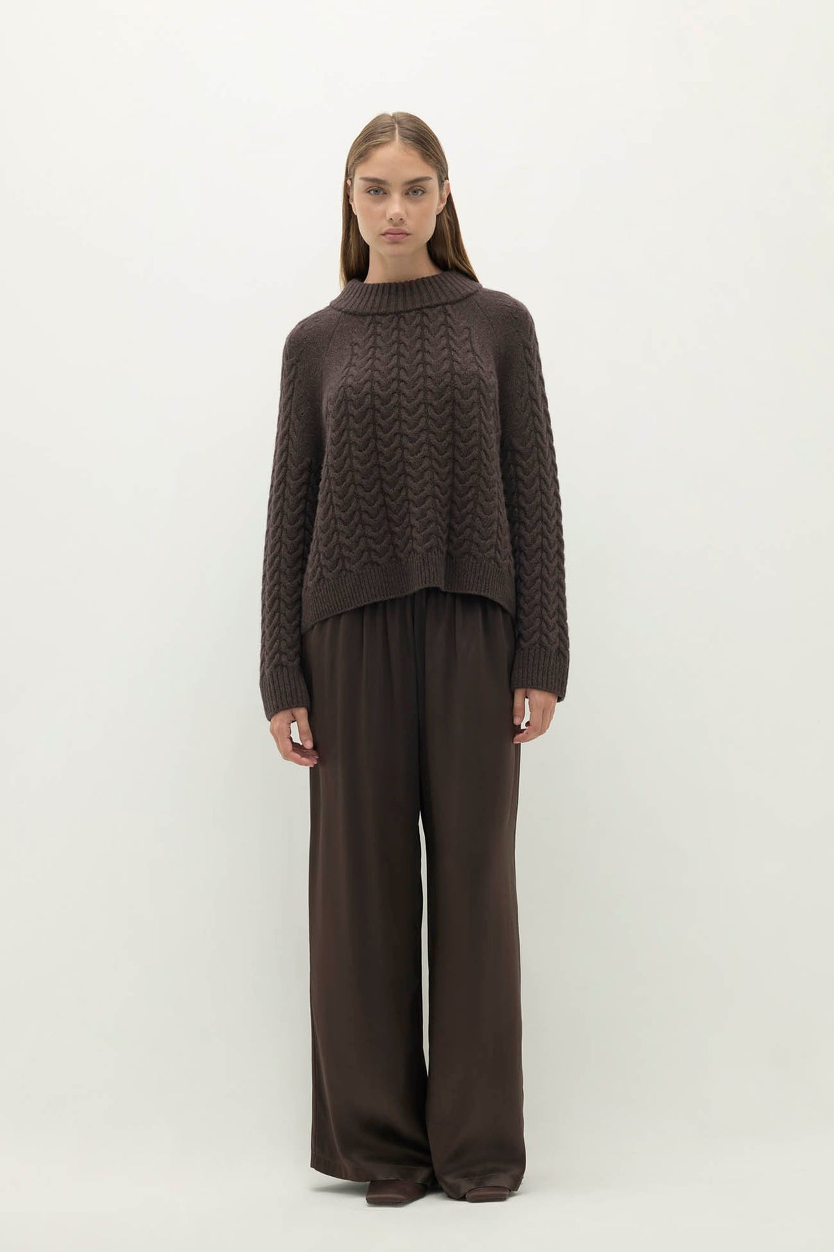BAILEY CABLEKNIT MOCK NECK