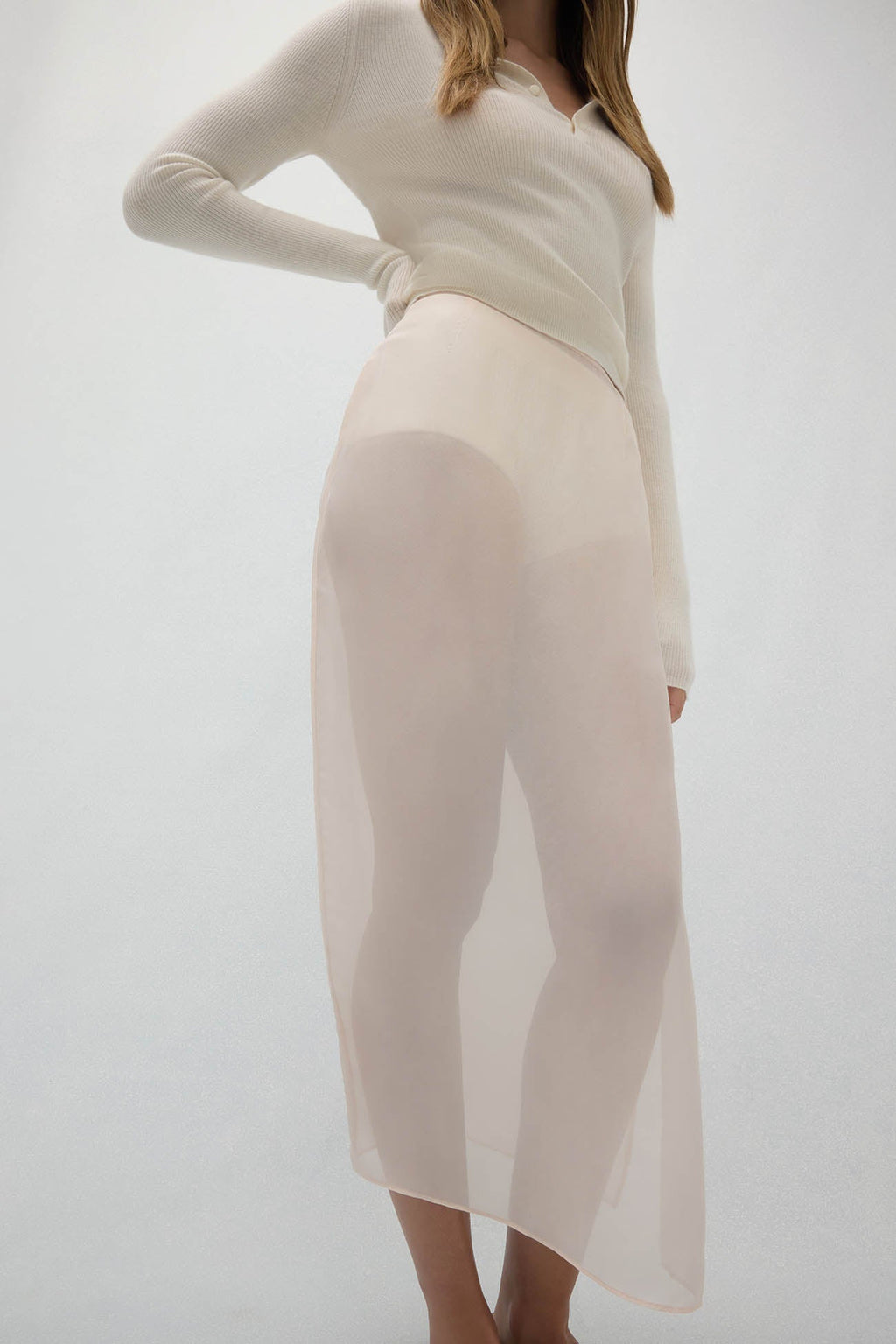 MARISSA SILK ORGANZA MIDI SKIRT
